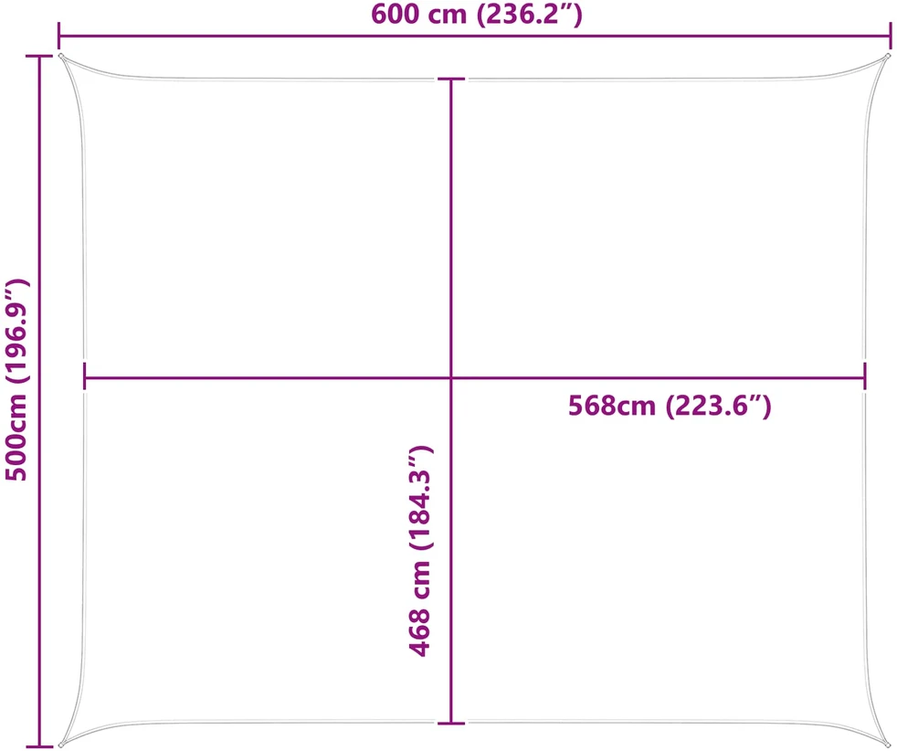 Saulės burė Šviesiai pilka ir balta. 5 x 6 m