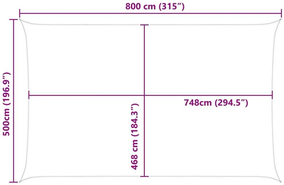 Saulės burė Šviesiai pilka ir balta. 8 x 5 m