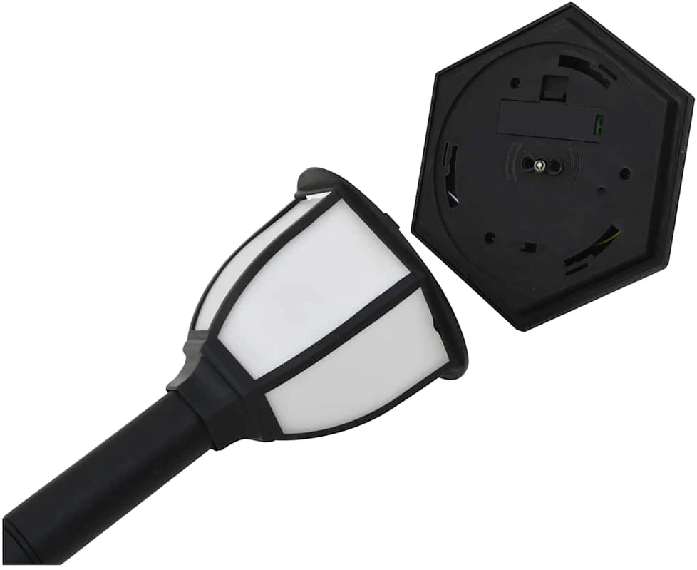 Saulės energija įkraunami lauko LED šviestuvai, 3vnt., juodi