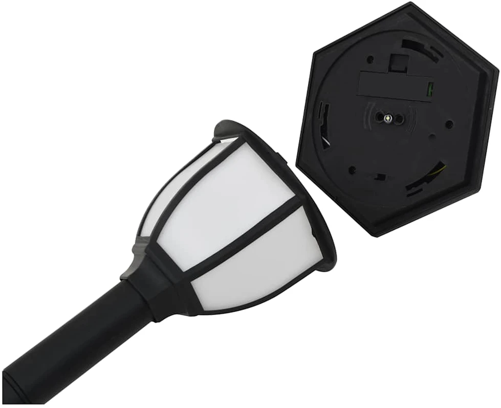Saulės energija įkraunami lauko LED šviestuvai, juodi, 6vnt.