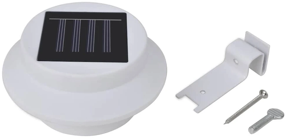 Saulės energija įkraunami LED lauko šviestuvai, 12 vnt., balti