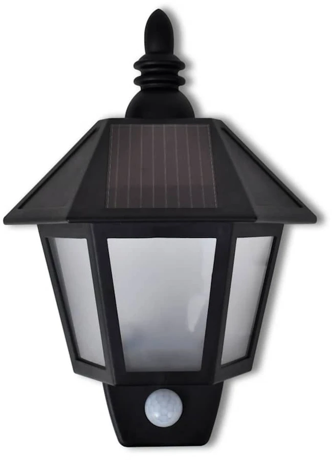 Sieninis šviestuvas Saulės energija įkraunami sieniniai šviestuvai su jutikliais, 2vnt.