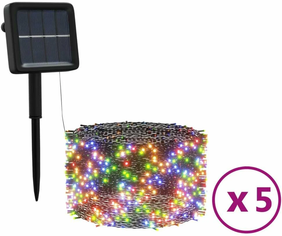 Saulės energija įkraunamos LED lempučių girliandos, 5vnt.