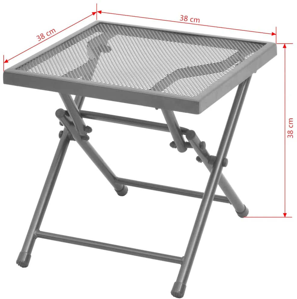 Sofa Saulės gultai, 2 vnt., su stalu, plienas, antracito spalvos
