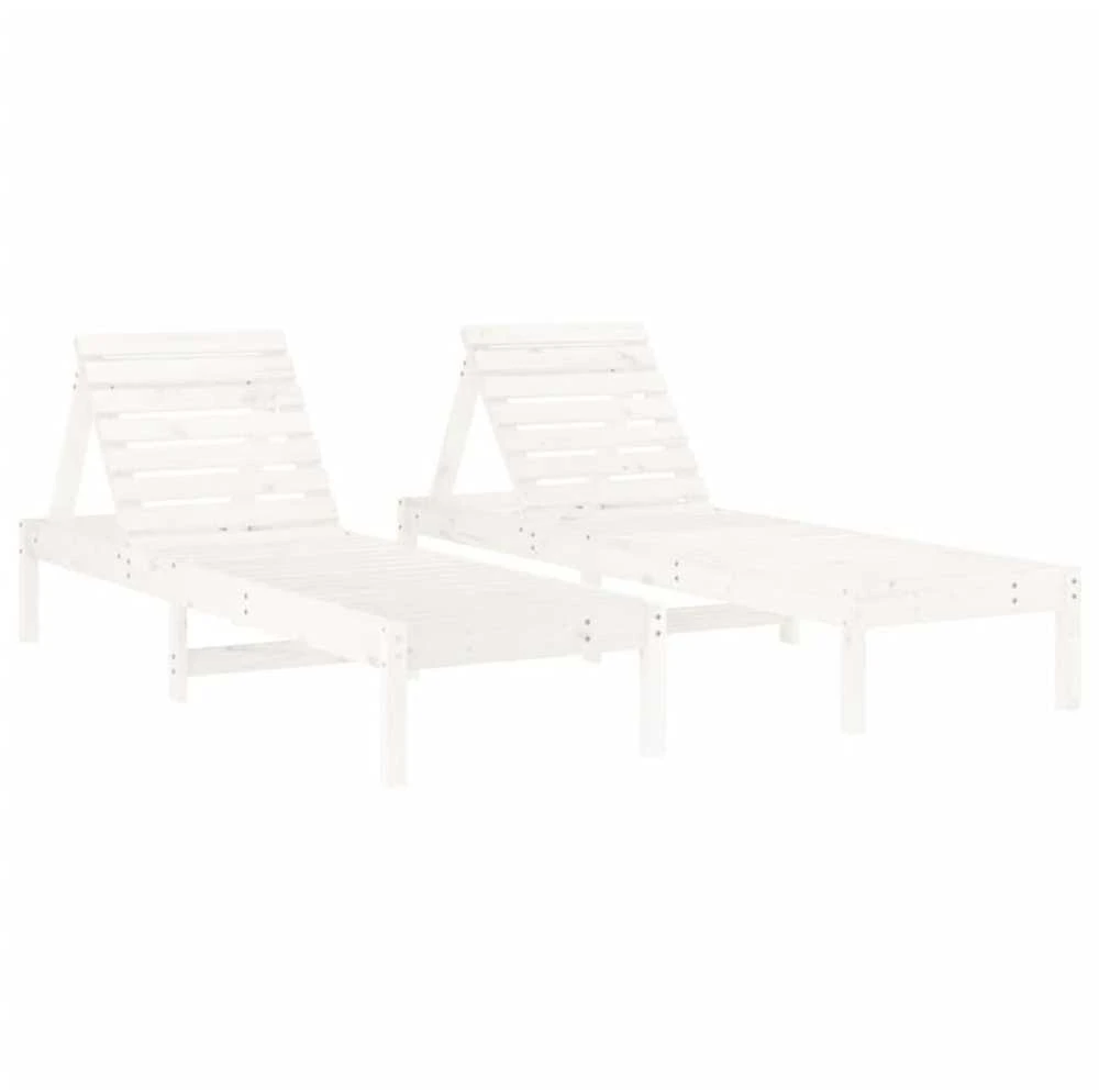 Sofa Saulės gultai, 2vnt., balti, 199,5x60x74cm, pušies masyvas