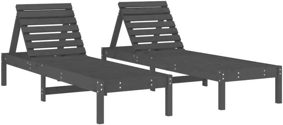 Sofa Saulės gultai, 2vnt., pilki, 199,5x60x74cm, pušies masyvas