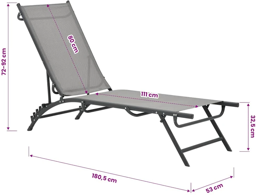 Sofa Saulės gultai, 2vnt., tekstilenas ir plienas