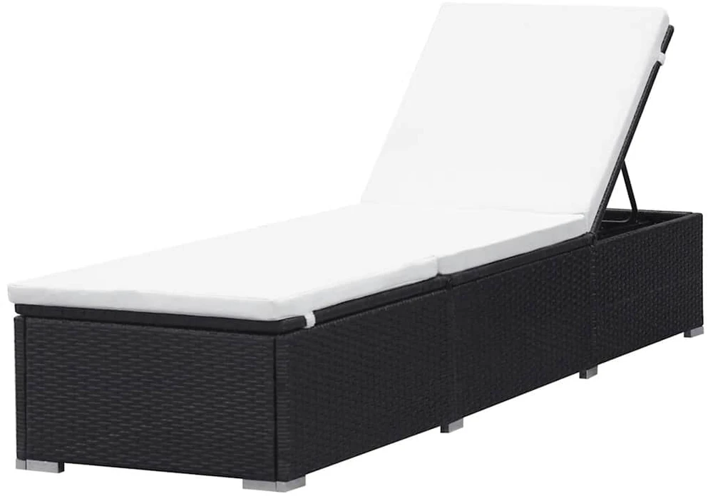 Sofa Saulės gultai su čiuž., 2 vnt., juodos sp., polirat. (2x44404)