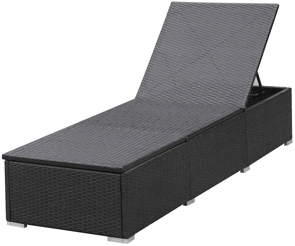 Sofa Saulės gultai su čiuž., 2 vnt., juodos sp., polirat. (2x44404)