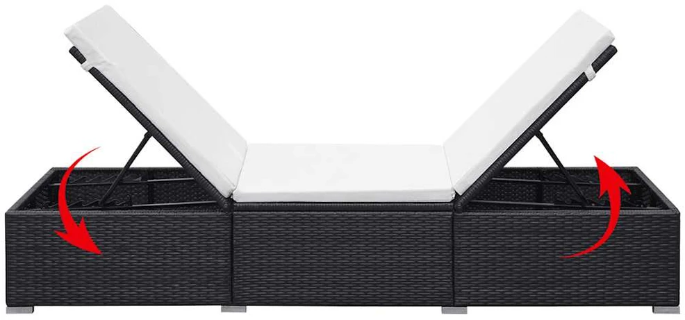 Sofa Saulės gultai su čiuž., 2 vnt., juodos sp., polirat. (2x44404)