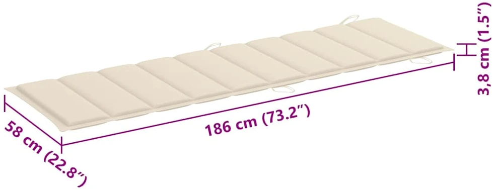 Saulės gultai su čiužinukais, 2vnt., akacijos medienos masyvas