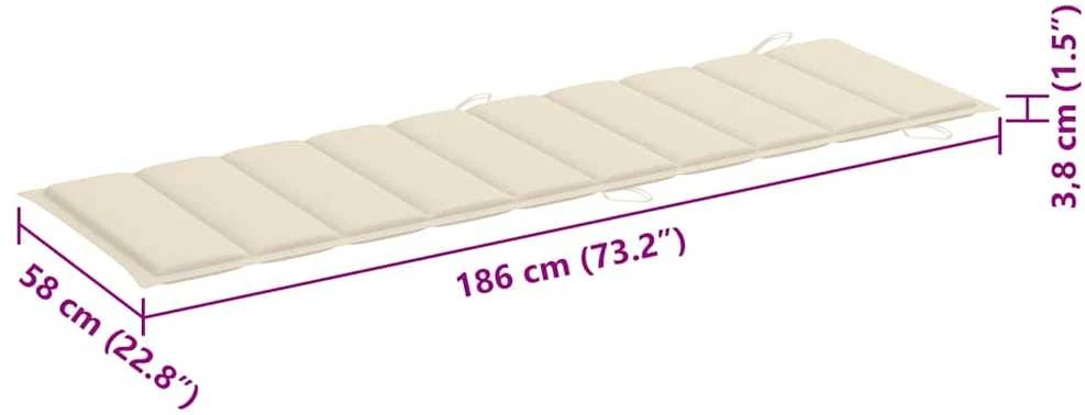 Sofa Saulės gultai su staliuku ir čiužinukais, 2vnt., akacija