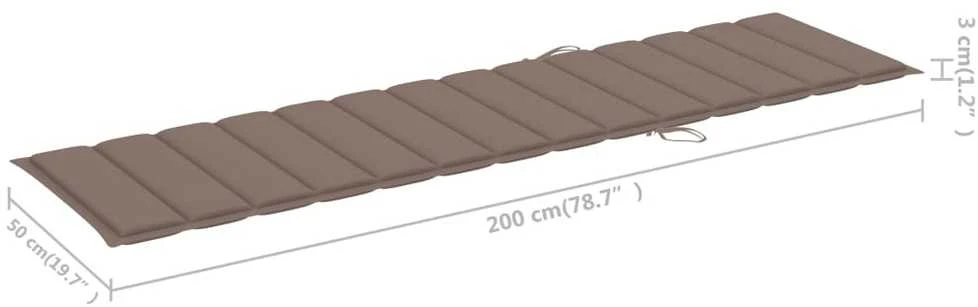 Sofa Saulės gultai su taupe spalvos čiužinukais, 2vnt., tikmedis