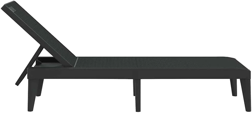 Saulės gultas, antracito spalvos, 186x60x29cm, PP