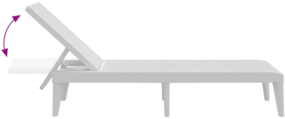 Saulės gultas, baltos spalvos, 186x60x29cm, PP