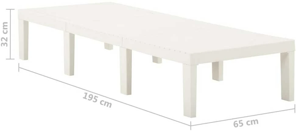 Saulės gultas, baltos spalvos, plastikas