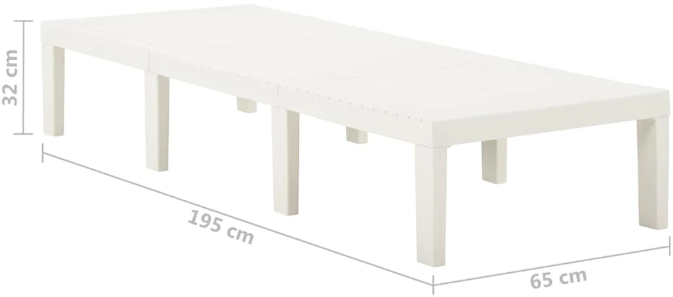 Saulės gultas, baltos spalvos, plastikas