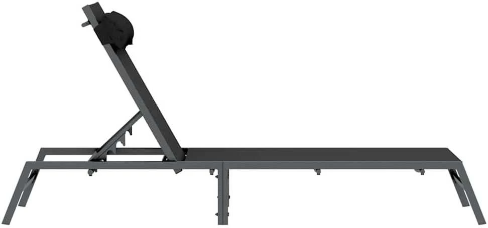 Gultas 1-asmuo Juoda ir Antracitas 197 x 54 x 86 cm Plienas