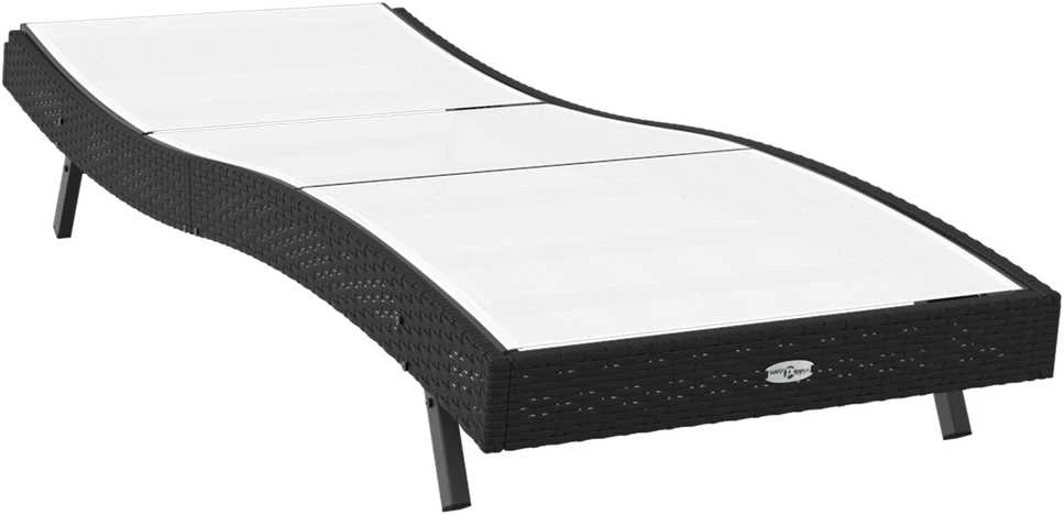 Saulės gultas Juoda ir Balta 197 x 70 x 82 cm poliratanas