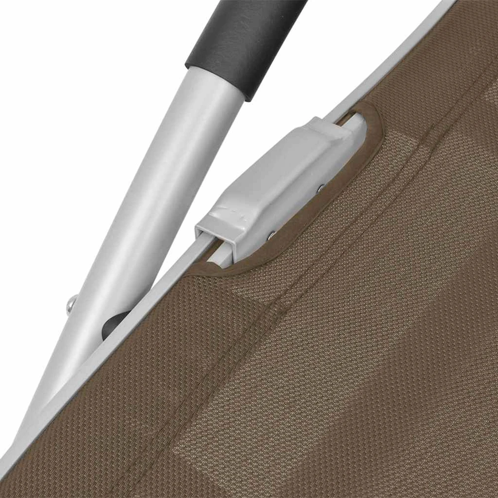 Saulės gultas su pagalvėle, taupe, aliuminis ir tekstilenas