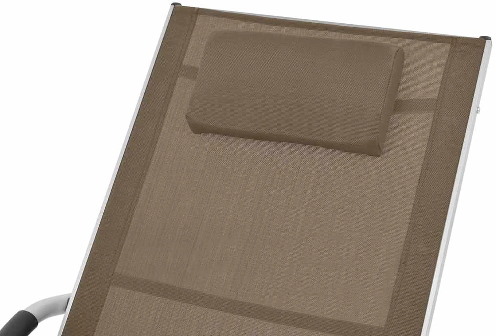 Saulės gultas su pagalvėle, taupe, aliuminis ir tekstilenas