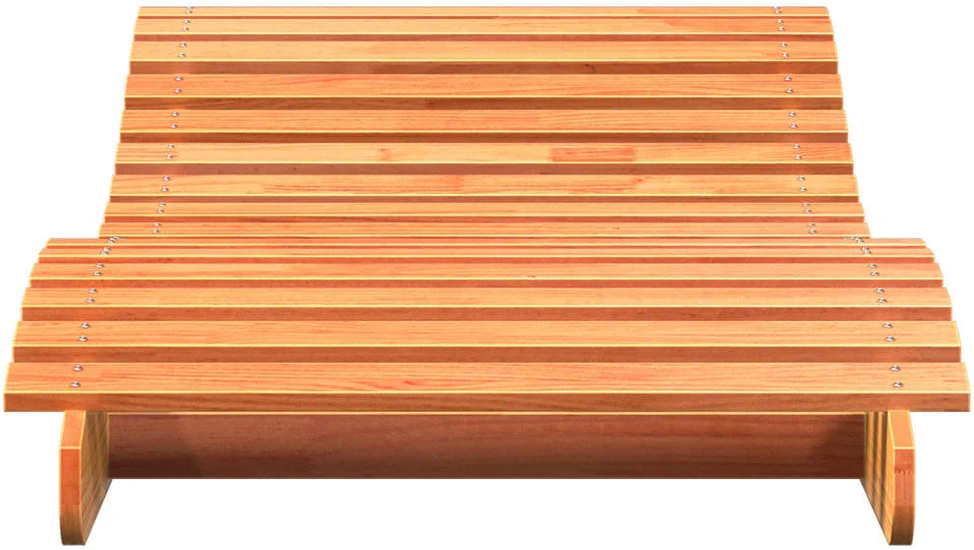 Saulės gultas, vaško rudas, 205x80x31,5cm, pušies masyvas