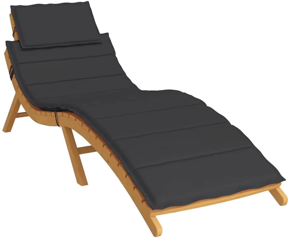 Saulės gulto čiužinukas, juodos spalvos, 186x58x3cm, audinys