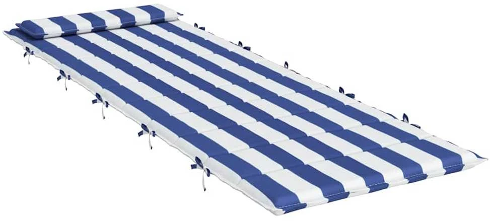 Saulės gulto čiužinukas, mėlynas/baltas, 180x60x3cm, audinys