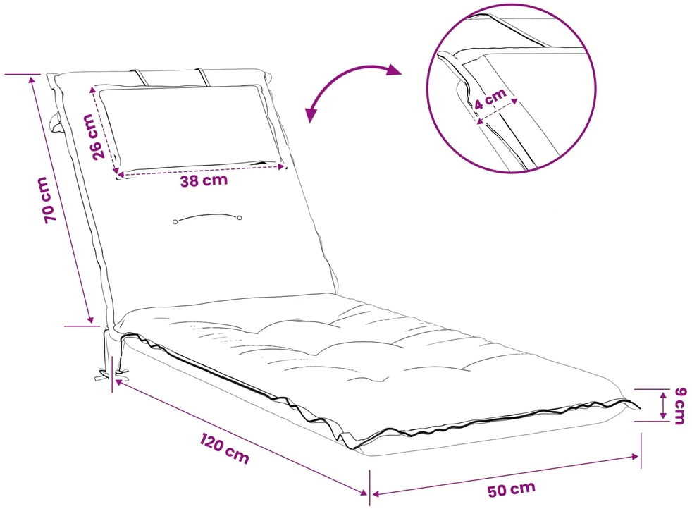 Saulės gultų pagalvė GEMERT 100% poliesteris Taupe