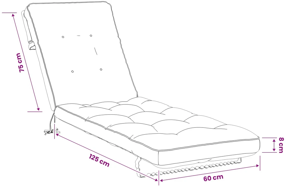 Saulės gultų pagalvė VIANEN 100% poliesteris Tamsiai mėlyna