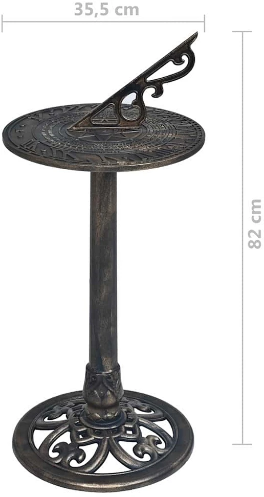 Saulės laikrodis, bronzos sp., 35,5x82cm, plastikas