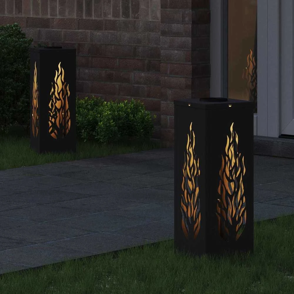 Saulės LED šaligatvio šviesa 2 vnt. Šilta balta 18 x 18 x 50 cm