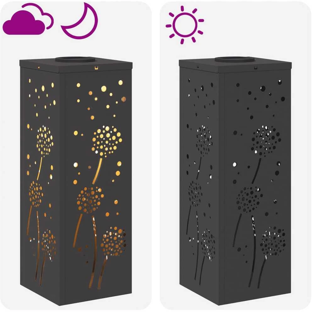 Saulės LED šaligatvio šviesa 2 vnt. Šilta balta 18 x 18 x 50 cm