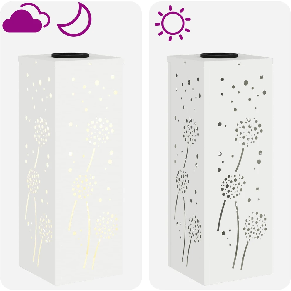 Saulės LED šaligatvio šviesa 2 vnt. Šilta balta 18 x 18 x 50 cm