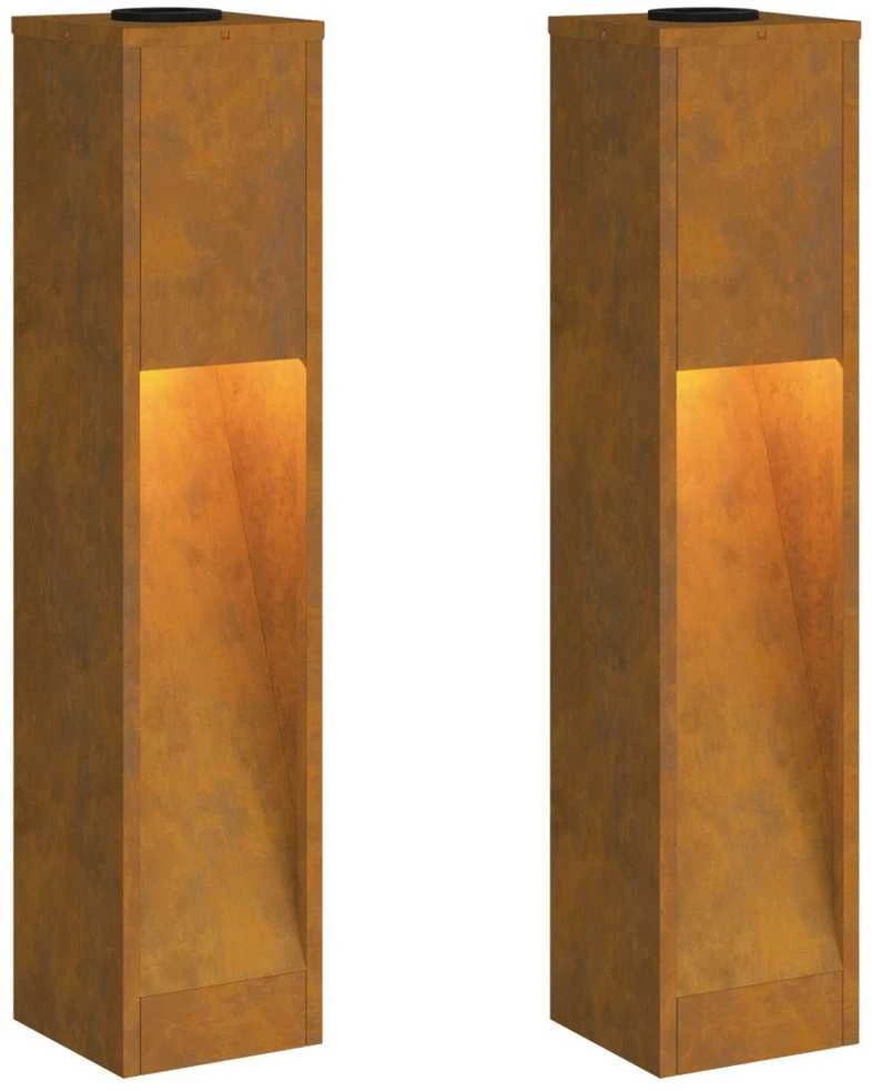 Saulės LED takų šviestuvas 2 vnt. Šilta balta 18 x 18 x 80 cm