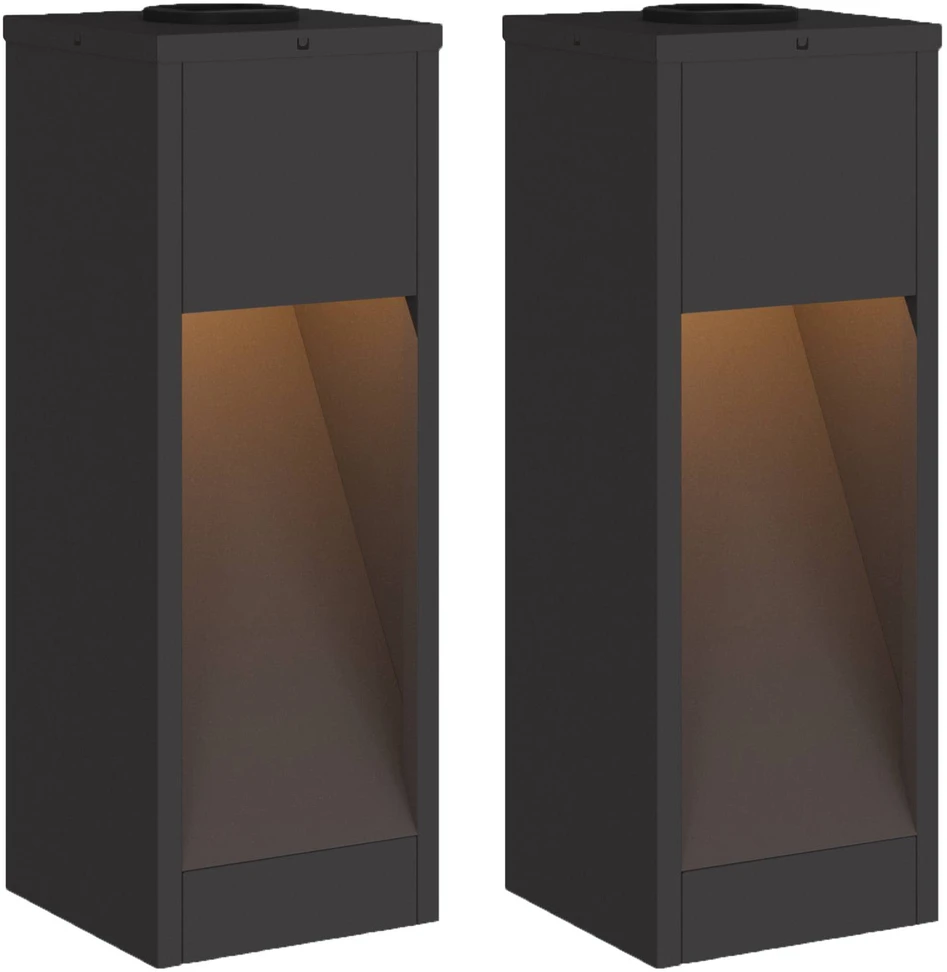 Saulės LED takų šviestuvas 2 vnt. Šilta balta 18 x 18 x 50 cm