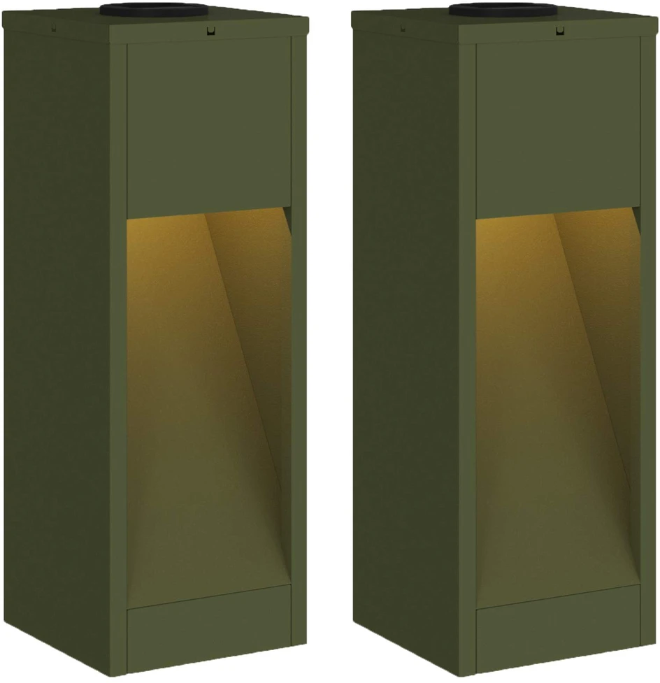 Saulės LED takų šviestuvas 2 vnt. Šilta balta 18 x 18 x 50 cm