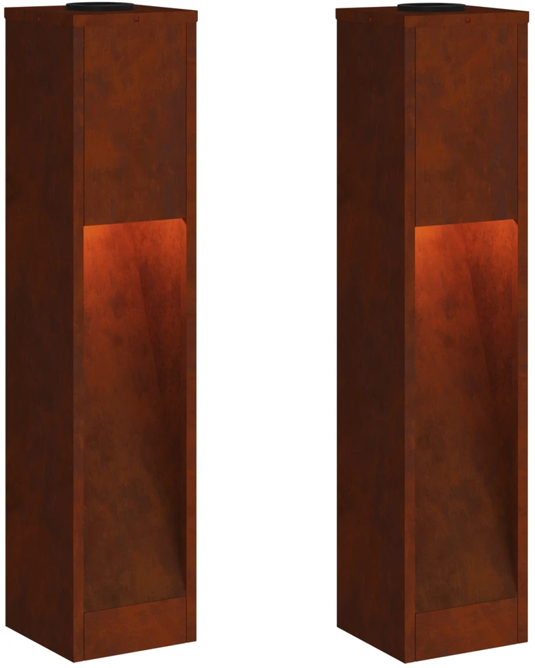 Saulės LED takų šviestuvas 2 vnt. Šilta balta 18 x 18 x 80 cm