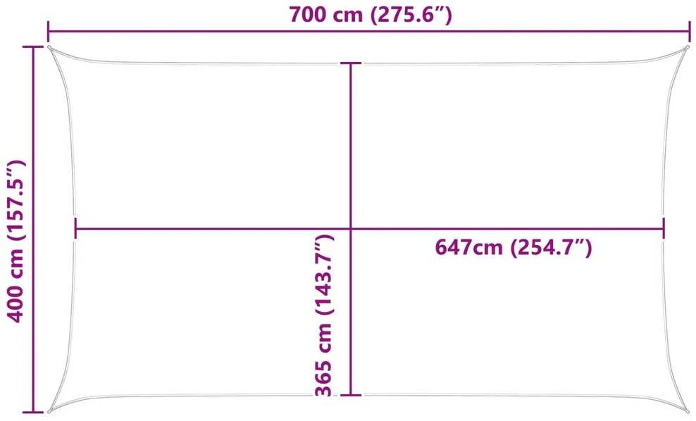 Saulės burė Šviesiai pilka ir balta. 7 x 4 m