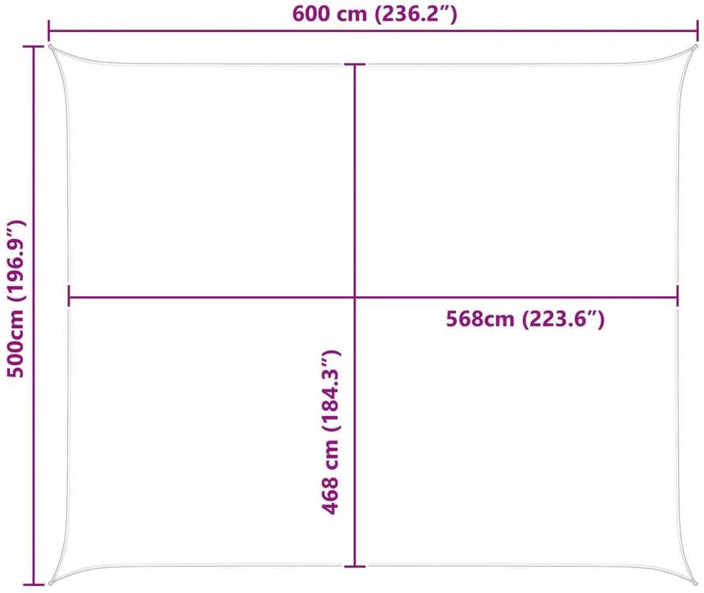 Saulės burė Mėlyna ir balta 6 x 5 m 100% poliesteris Oksfordas