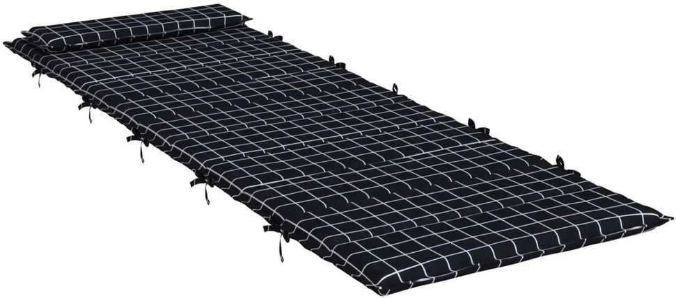 Saulės poilsio pagalvė Juoda 178 x 60 x 4 cm Oksfordo audinys
