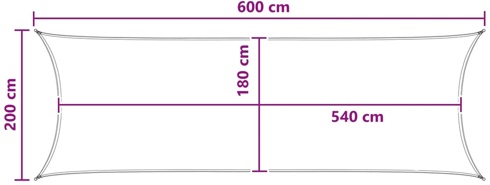 Saulės šešėlio audinys 2 x 6 m HDPE Stačiakampio Terakotos