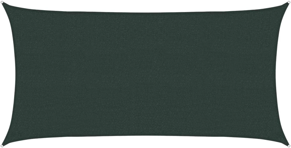 Saulės šešėlio audinys Stačiakampio 2 x 6 m HDPE Tamsiai žalia