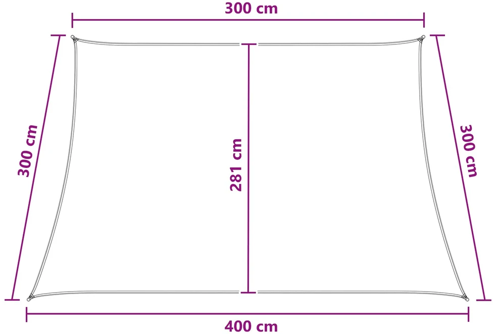 Saulės šešėlio audinys Stačiakampio 3/4 x 3 m HDPE