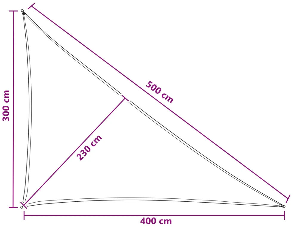 Saulės šešėlio audinys Trikampio 3 x 4 x 5 m HDPE