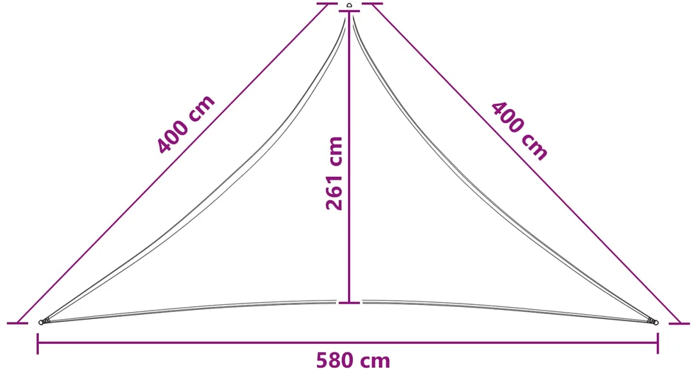 Saulės šešėlio audinys Trikampio 4 x 4 x 5,8 m HDPE