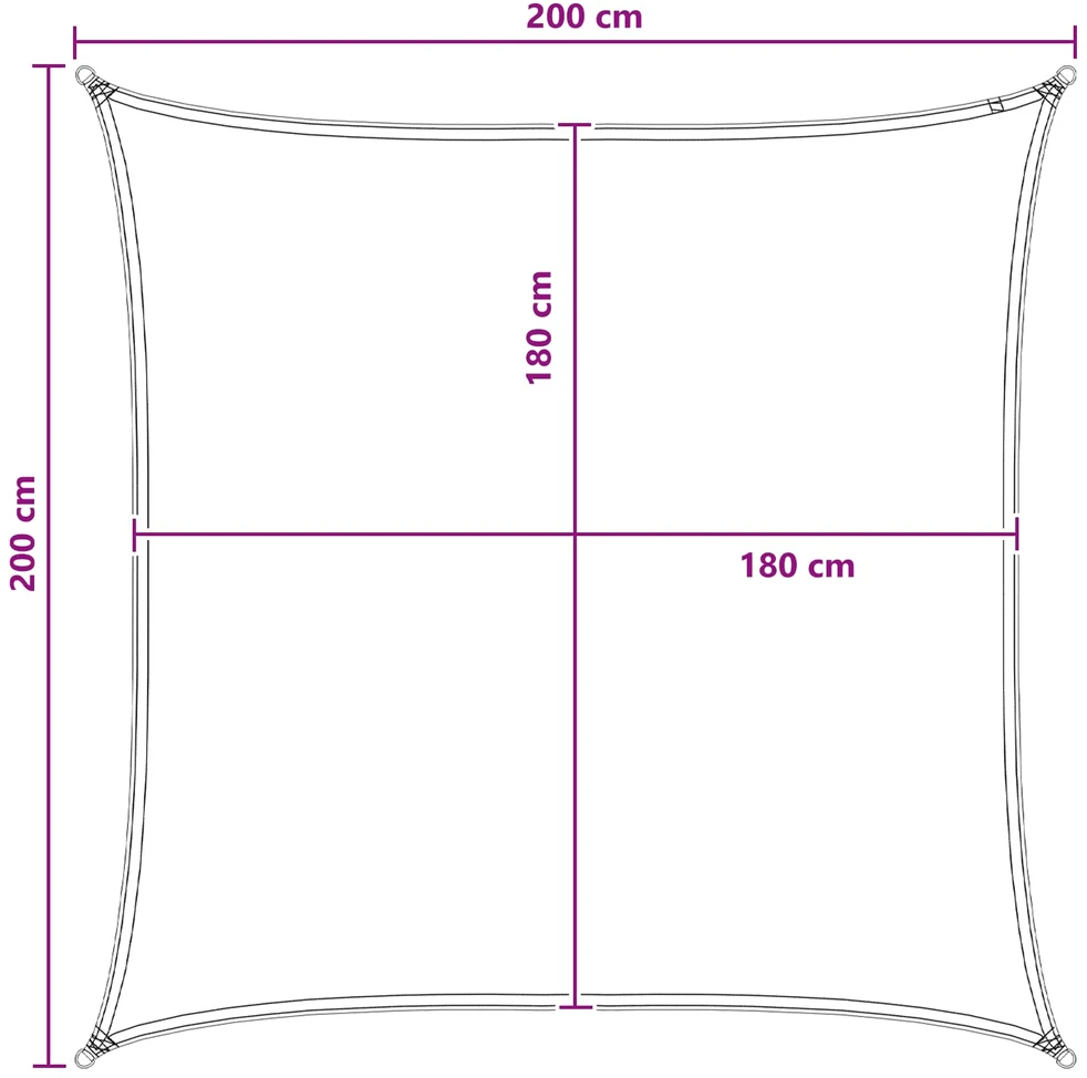 Saulės šešėlio audinys Antracito ir baltos 2 x 2 m HDPE