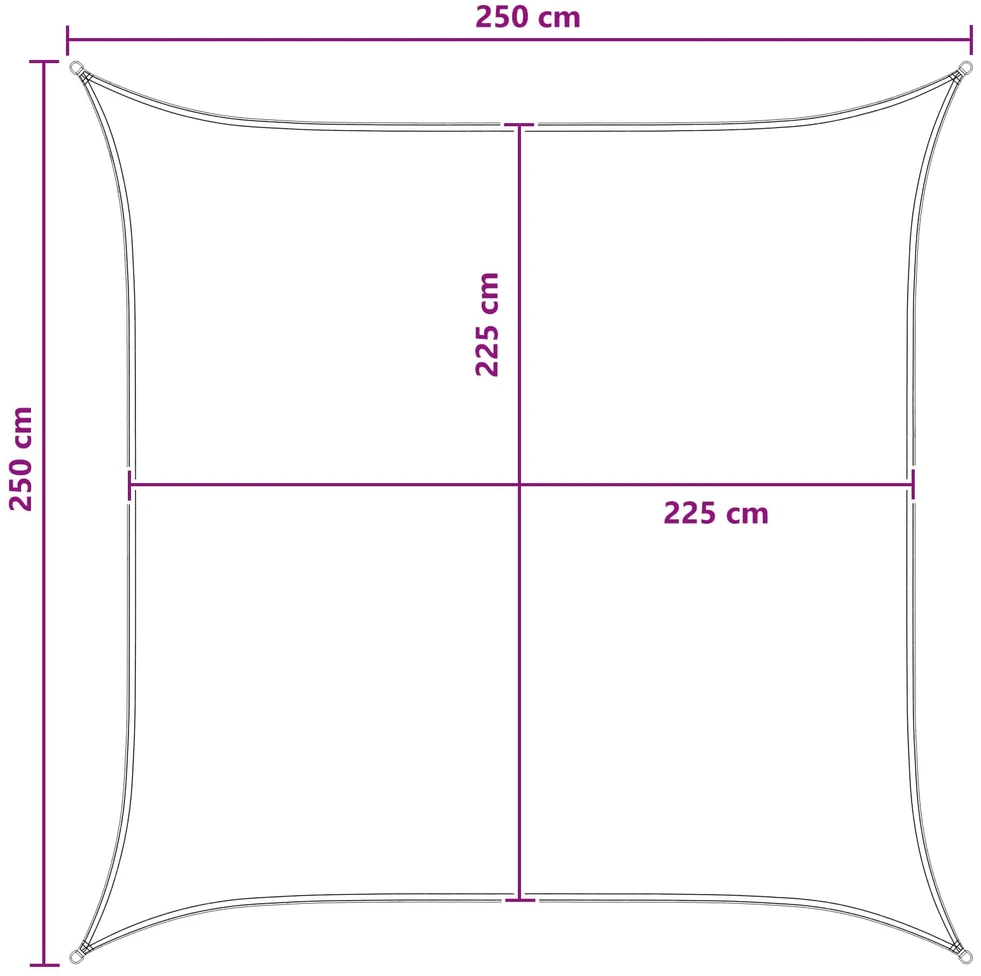 Saulės šešėlio audinys Šviesiai pilka ir balta. 2,5 x 2,5 m