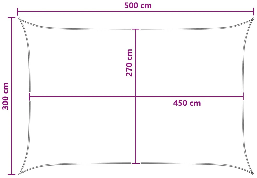 Saulės šešėlio audinys 3 x 5 m HDPE Stačiakampio