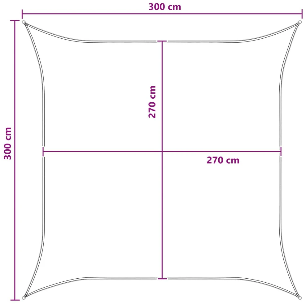 Saulės šešėlio audinys Šviesiai pilka ir balta. 3 x 3 m HDPE